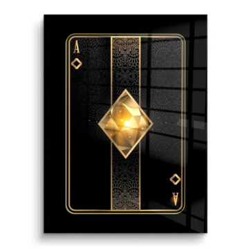 As de diamantes carta de juego - cuadro PVC brillante