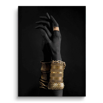 Mano con brazalete dorado - cuadro PVC mate