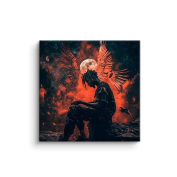 Fiery Angel Wings Portrait PVC Matt Art