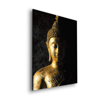 Estatua dorado buddha - cuadro Dibond mate