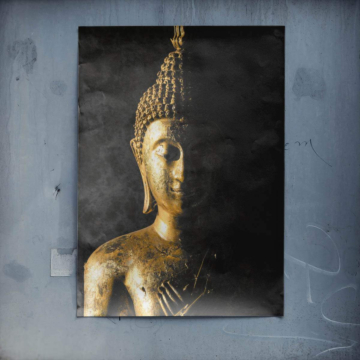Estatua dorado buddha - póster