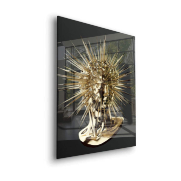 Dorado Medusa escultura - cuadro en vidrio acrílico