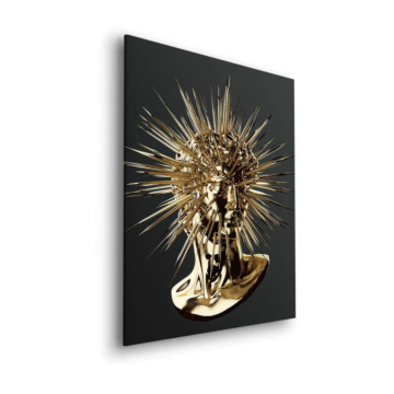 Dorado Medusa escultura - cuadro Dibond mate