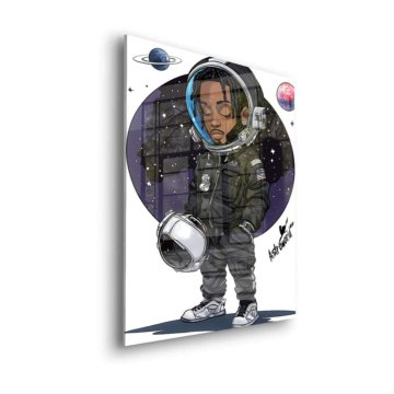 Träumender Cartoon-Astronaut - Acrylglasbild