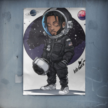 Cartoon astronaute dreams - poster