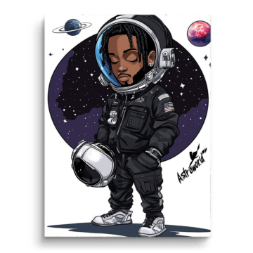 Cartoon astronaute dreams - tableau PVC mat
