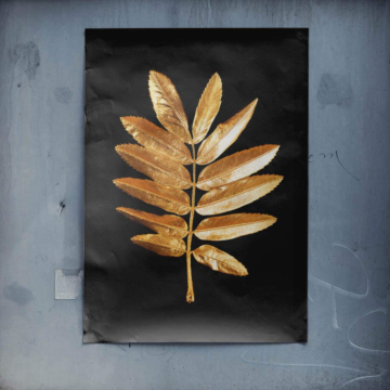 Hoja de helecho dorada - póster