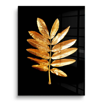 Hoja de helecho dorada - cuadro PVC brillante