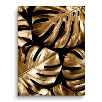 Patrón de monstera dorado - cuadro PVC mate
