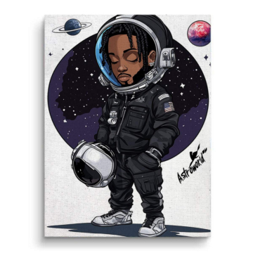 Cartoon astronauta sueños - cuadro en lienzo