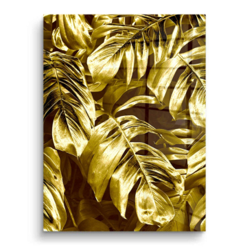 Hojas tropicales doradas - cuadro PVC brillante