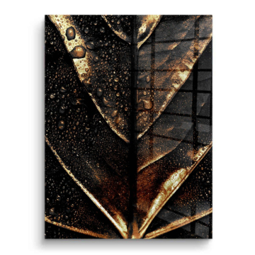 Hoja botánica oscura - cuadro PVC brillante