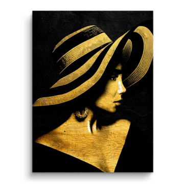 Mujer elegante con sombrero - cuadro PVC mate