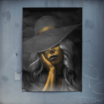 Retrato con sombrero de ala ancha - póster