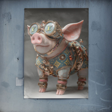 Steampunk piglet - poster