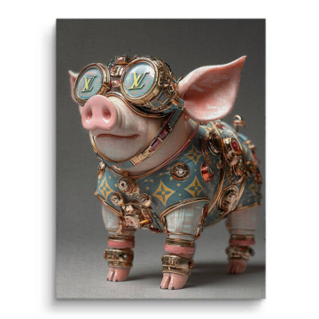 Steampunk Piglet Canvas Art