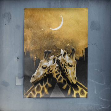 Jirafas bajo la luna - póster