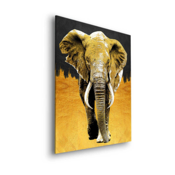 Elefante negro y dorado - cuadro Dibond mate
