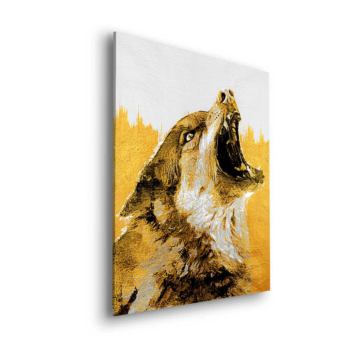 Lobo aullando - cuadro Dibond mate