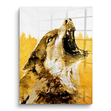 Lobo aullando - cuadro PVC brillante