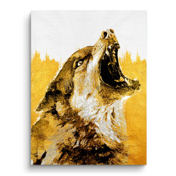 Lobo aullando - cuadro PVC mate