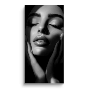 Portrait glamour noir et blanc - tableau PVC mat