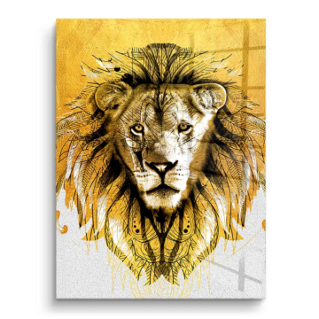 Retrato de león majestuoso - cuadro PVC brillante