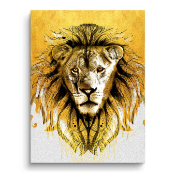 Retrato de león majestuoso - cuadro PVC mate