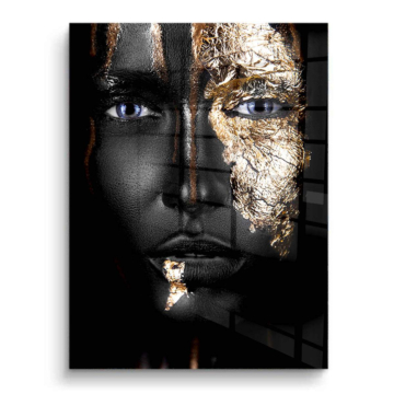 Retrato con reflejo dorado - cuadro PVC brillante
