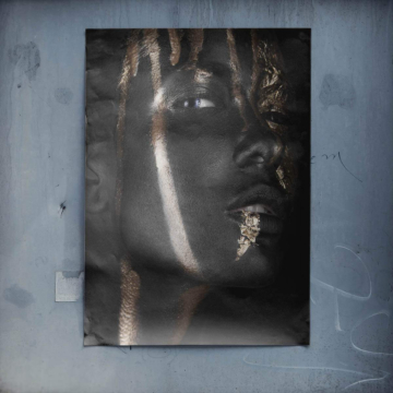 Retrato de rostro negro y dorado - póster