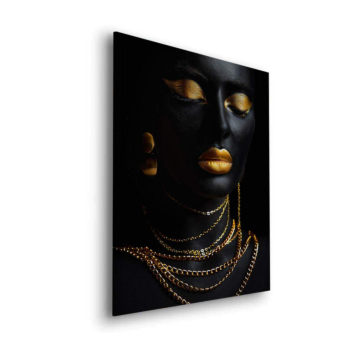 Retrato glamur dorado - cuadro Dibond mate