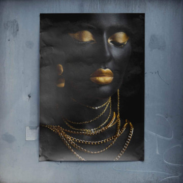 Retrato glamur dorado - póster