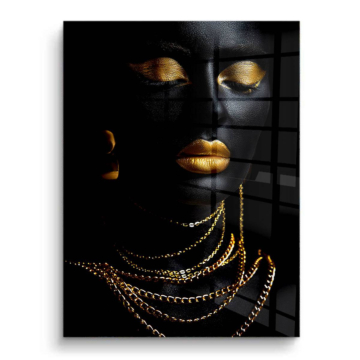 Retrato glamur dorado - cuadro PVC brillante