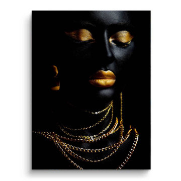 Retrato glamur dorado - cuadro PVC mate