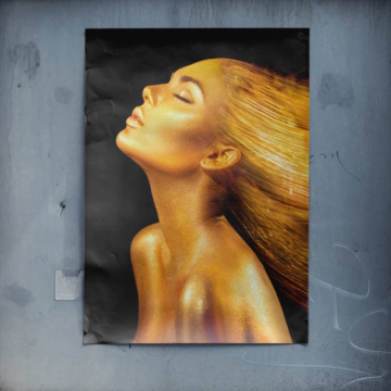Retrato de mujer dorada - póster