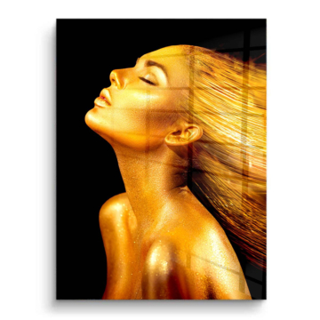 Retrato de mujer dorada - cuadro PVC brillante