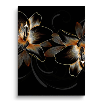 Arte lineal de lirio dorado - cuadro PVC mate