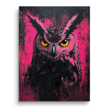 Vivid Pink Owl Canvas Art