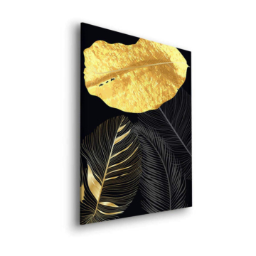 Hoja tropical dorada - cuadro Dibond mate