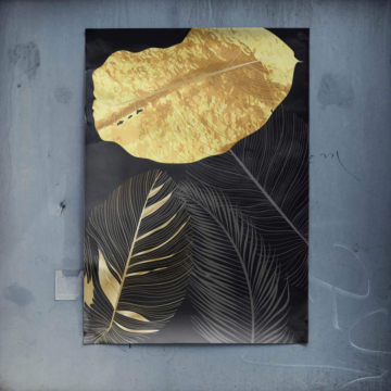Hoja tropical dorada - póster