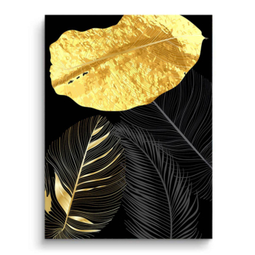Hoja tropical dorada - cuadro PVC mate