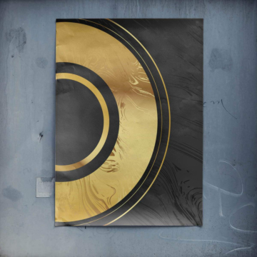 Abstracto de círculo dorado - póster