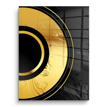 Abstracto de círculo dorado - cuadro PVC brillante