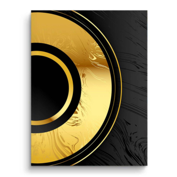 Abstracto de círculo dorado - cuadro PVC mate