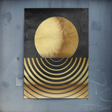 Geometría de esfera dorada - póster