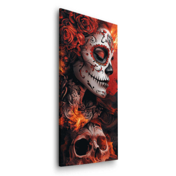 Calavera flaming rosa - cuadro Dibond mate