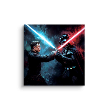 Pojedynek inspirowany Luke’em i Vaderem - obraz na matowym PVC