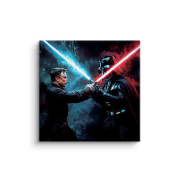 Duelo inspirado en Luke y Vader - cuadro en lienzo