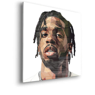 Braided Rapper Polygon Porträt - Acrylglasbild