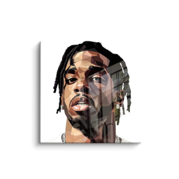 Braided Rapper Polygon Porträt - PVC-Bild glänzend